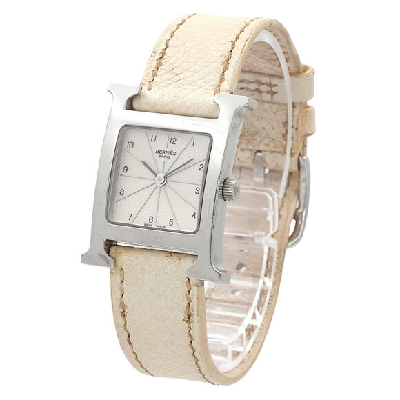 Herms H Watch HH1 210 Women's Silver and White